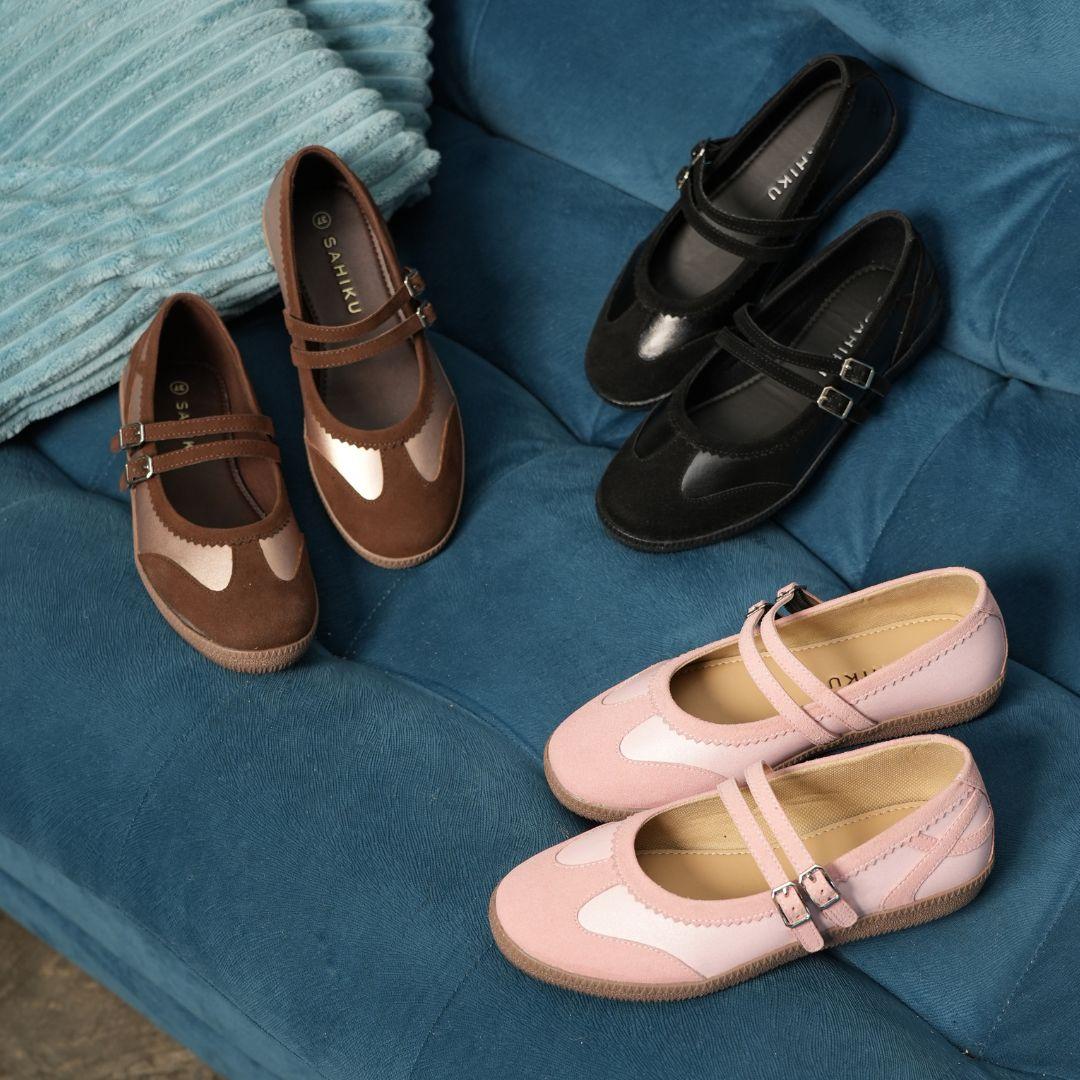 SAHIKU Aurelle Sepatu Sneakers Ballerina Wanita Sneakerina Cewek Back to School Casual Ringan Anti Slip