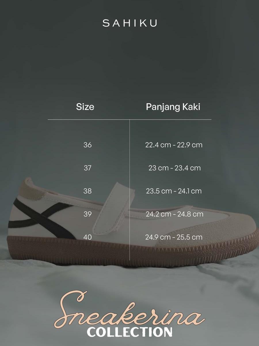 SAHIKU Velora Sepatu Sneakers Ballerina Wanita Sneakerina Cewek Sekolah Mary Jane Balet Casual Ringan