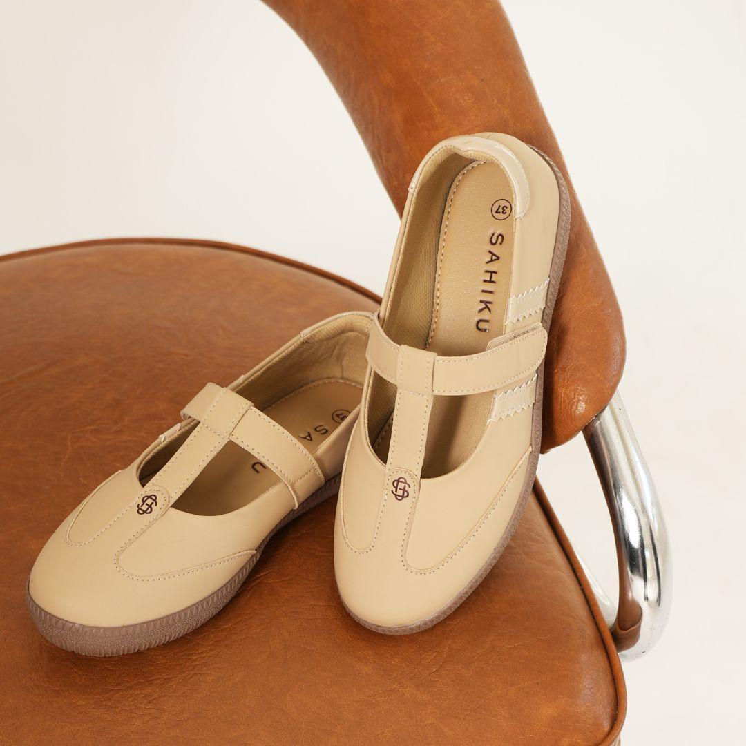 SAHIKU Celina Sepatu Sneakers Ballerina Wanita Sneakerina Cewek Sekolah Mary Jane Balet Casual Ringan