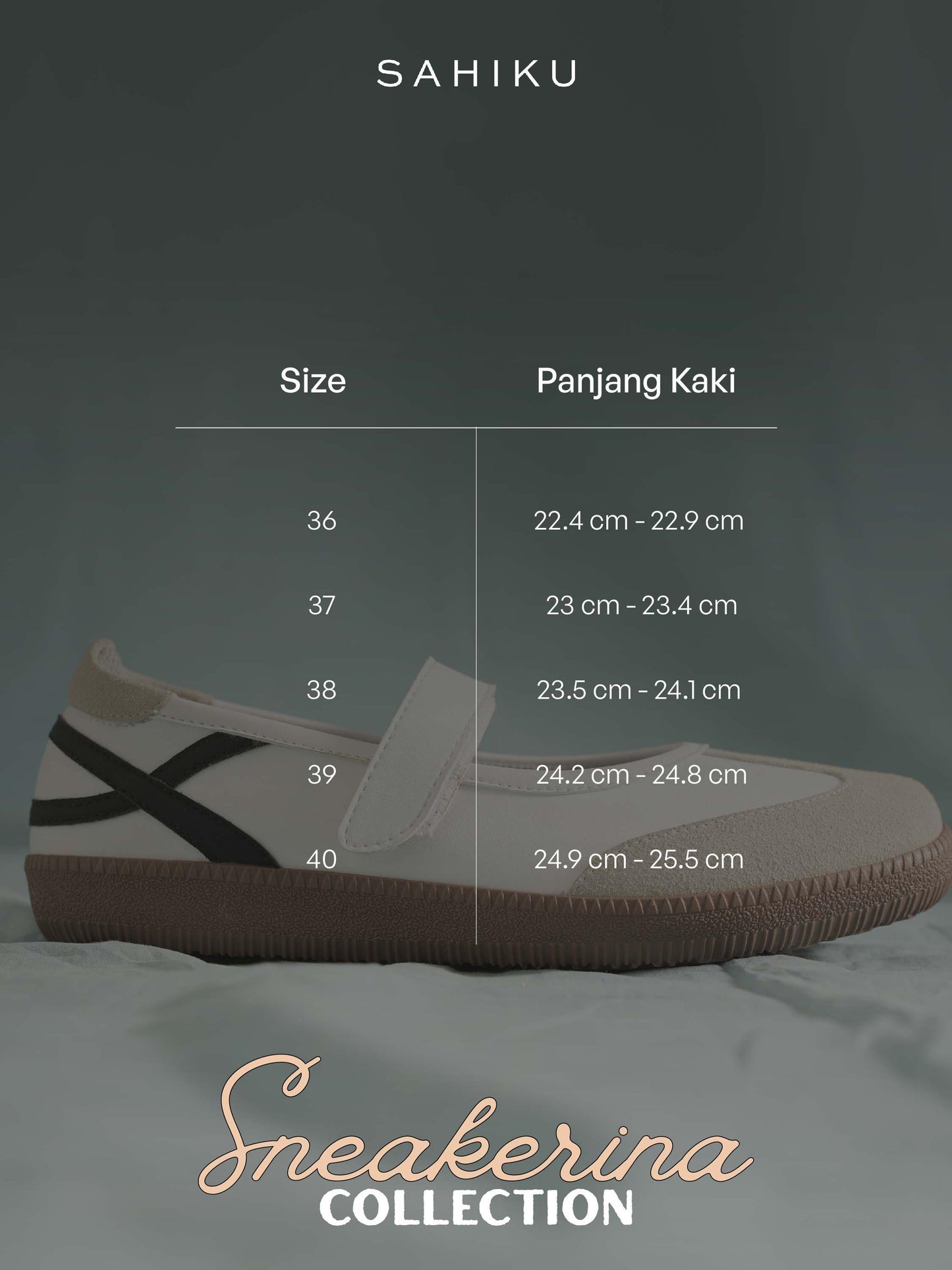 SAHIKU Aurelle Sepatu Sneakers Ballerina Wanita Sneakerina Cewek Back to School Casual Ringan Anti Slip