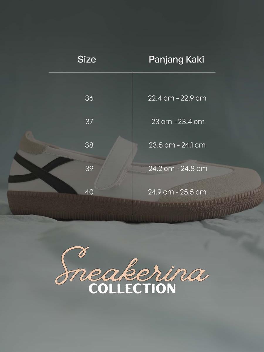 SAHIKU Celina Sepatu Sneakers Ballerina Wanita Sneakerina Cewek Sekolah Mary Jane Balet Casual Ringan
