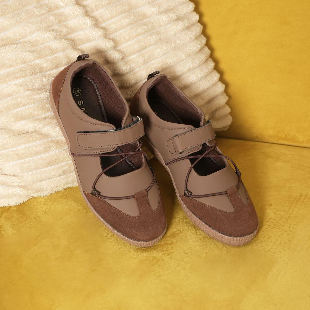 SAHIKU Luneva Sepatu Sneakers Ballerina Wanita Sneakerina Cewek Back to School Casual Ringan Anti Slip