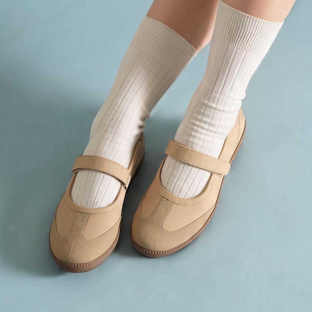 SAHIKU Velora Sepatu Sneakers Ballerina Wanita Sneakerina Cewek Sekolah Mary Jane Balet Casual Ringan