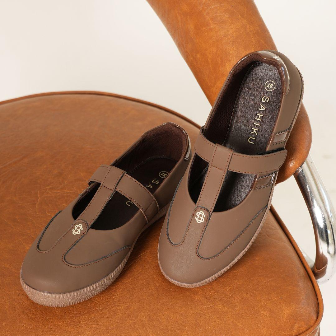 SAHIKU Celina Sepatu Sneakers Ballerina Wanita Sneakerina Cewek Sekolah Mary Jane Balet Casual Ringan