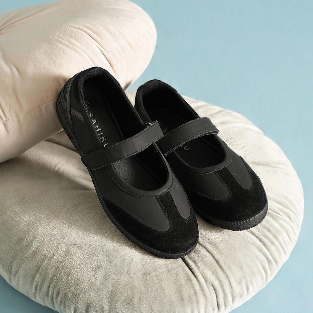 SAHIKU Velora Sepatu Sneakers Ballerina Wanita Sneakerina Cewek Sekolah Mary Jane Balet Casual Ringan